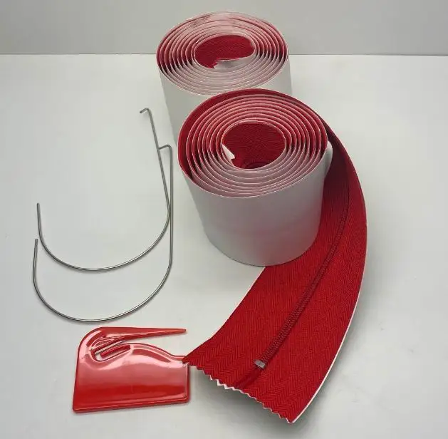 Adhesive Zipper for Garments Dresses Bags Convenient Sewing-Free Decoration with Lace Resin Dust Door Zipper Made of Plastic