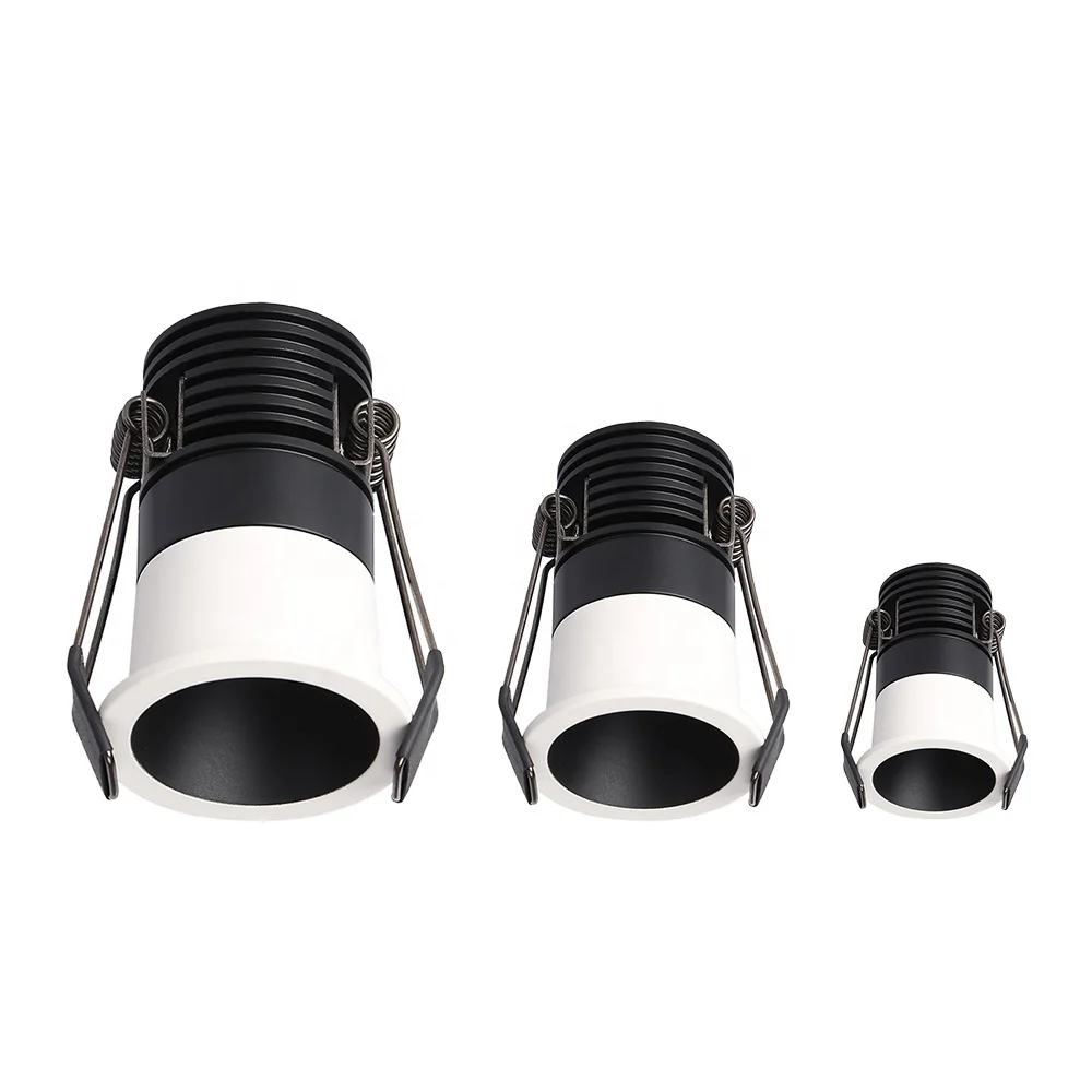 Modern IP44 Commercial Narrow Spot Light Cabinet Downlight Dimmable COB Recessed 3W LED Mini Spotlight