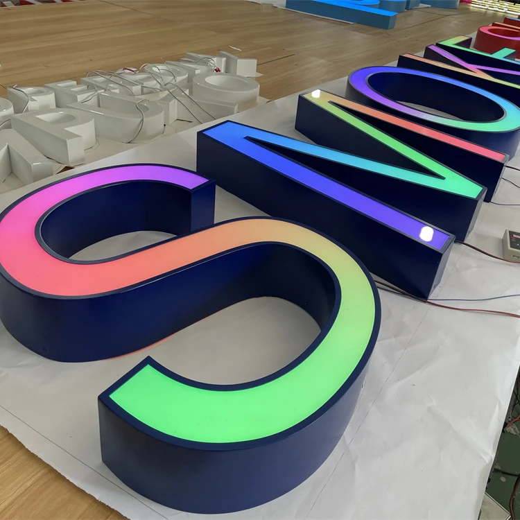 Лидер продаж офисный светодиодный акриловый знак с буквами 3D для магазина дыма логотип Металлический канал рекламный