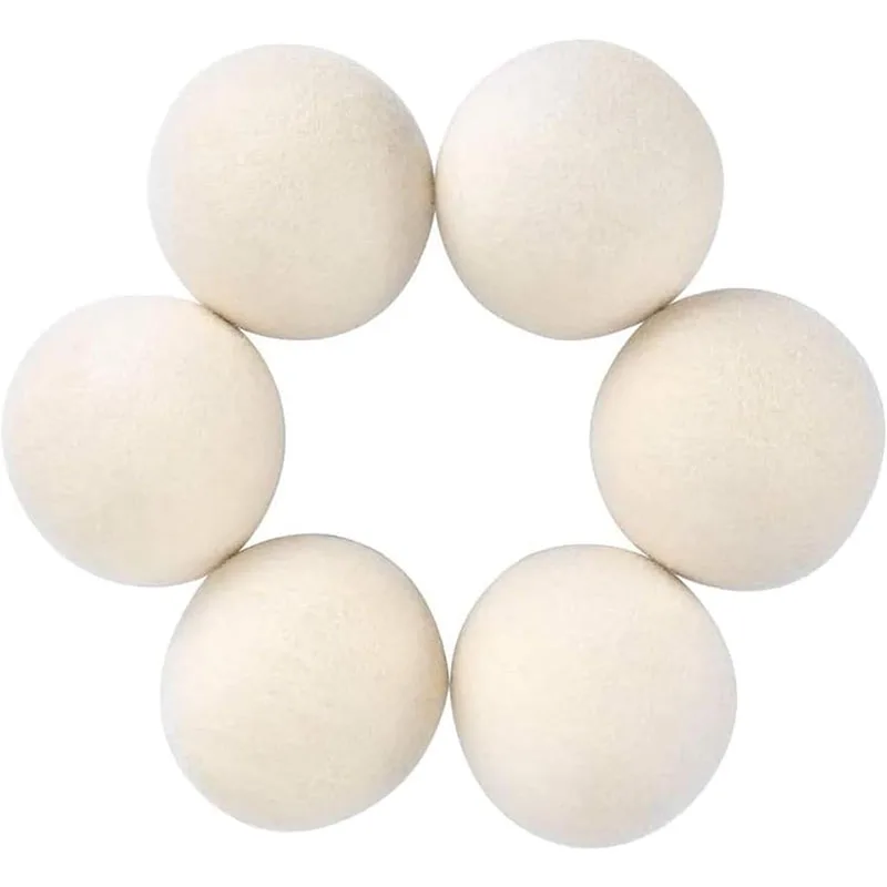 6-Pack Reusable Wool Dryer Balls Organic Felt Laundry Cleaner from New Zealand Wool Dryer Ball Features Cleaning