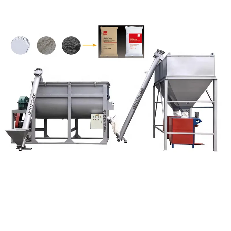 Mini type dry mortar mixing fully automatic cement valve bag packing machine small horizontal dry powder tile adhesive mixer