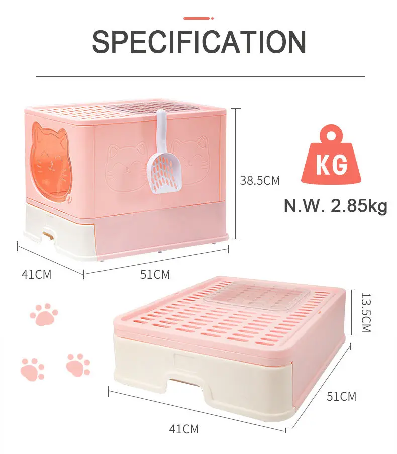 Katzentoilette 2 Layers Els Pet No Mess Folded Wc Toilet Cartoon Cute Top Entry Cat Litter Box Scratch For Cat Sand