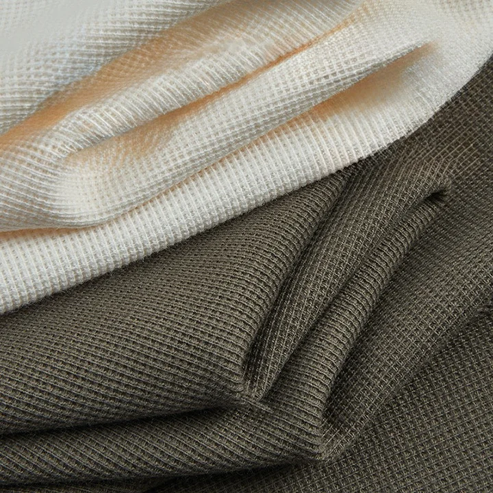 high end waffle fabric 57% cotton 38% polyester 5% spandex 280g cotton waffle polyester blend fabric for hoodie