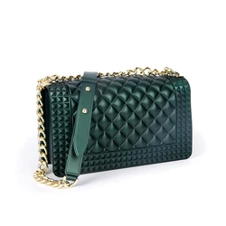 Angel Kiss High Quality PVC Lattice Chain Jelly Purses And Handbags Ladies Girl Fashion Candy Crossbody Bag