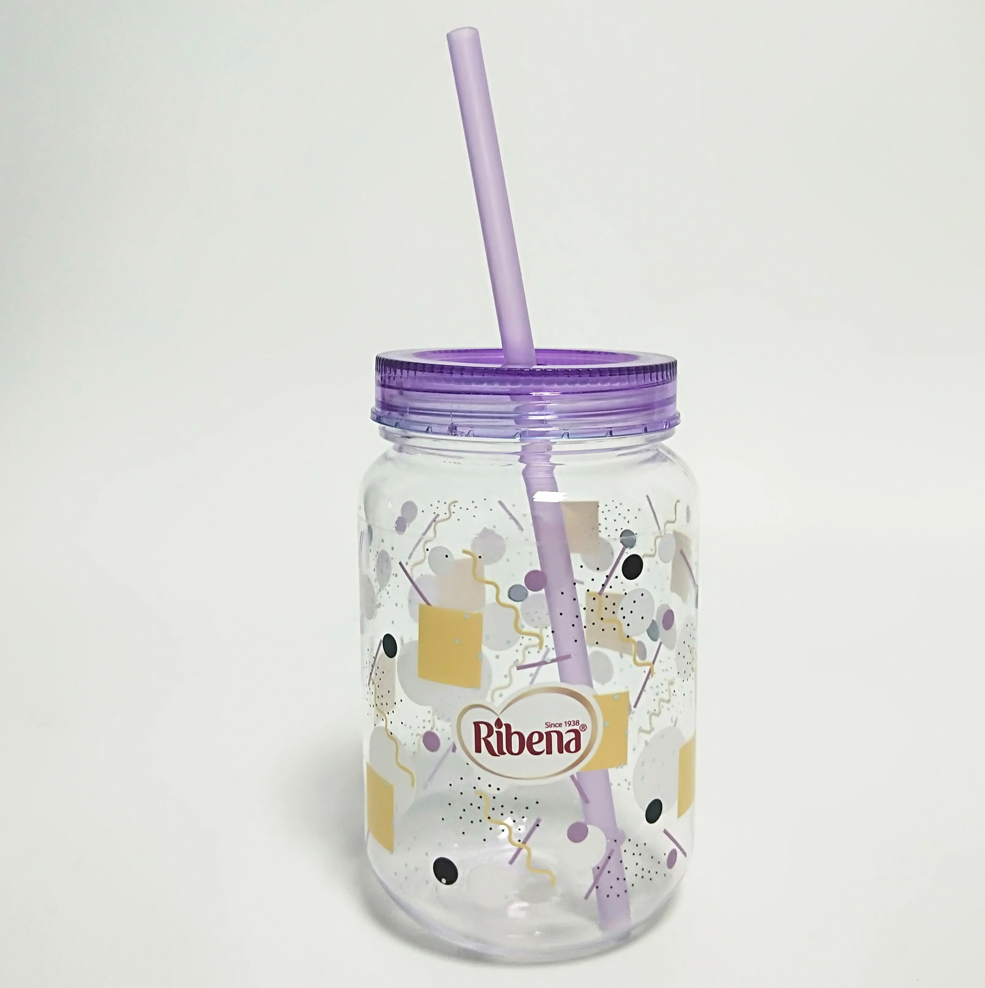 Дизайнерский стакан Mason Jar Tumbler с винтовой крышкой и соломинкой Эльзой Анной от Frozen устойчивый к ударам