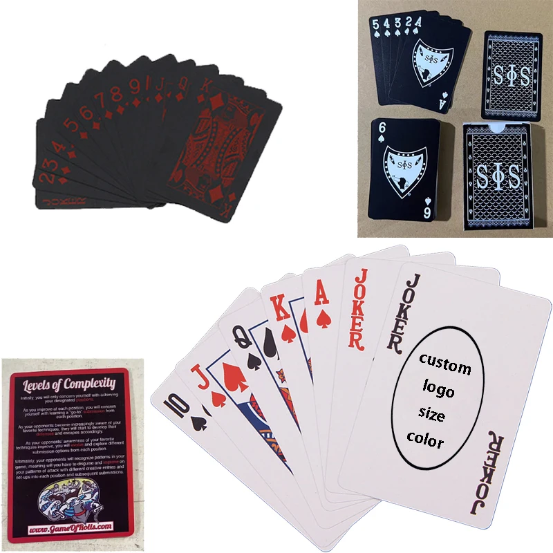 32 Pvc Playing Cards poker Card Deck Box Travel Boardgame Gathering Game Entertainment custom logo board games gold black silver