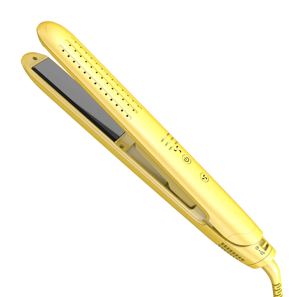 New Design 360 Degree 2-in-1 Cool Air Hair Styler Tourmaline Plate Hair Straightener and Curler with LED Display Swivel Cord