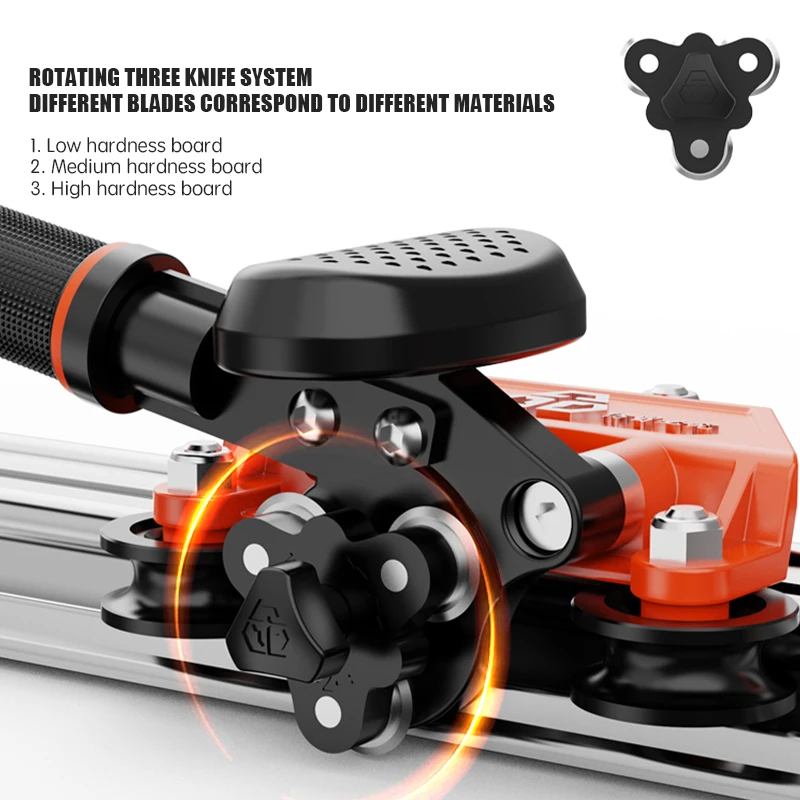 Double Auxiliary Handle And 4 Roller Three Knife Tiles Cutting Manual Large Format Ceramic Push Knife Slab Tiles Cutter Machine