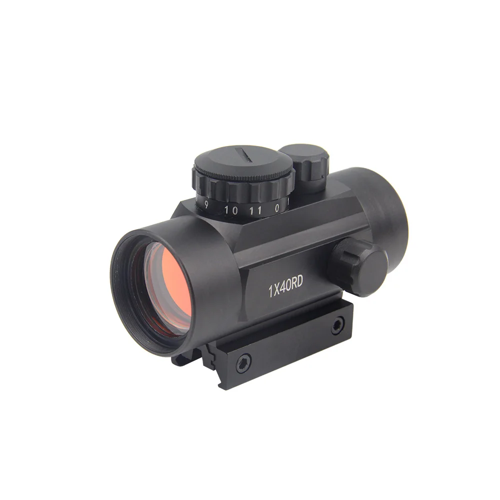 LUGER Red Dot Sight 1X40 Red Coated Lens Red Dot 11 Level Fit For 11mm/20mm With Mesh Killflash