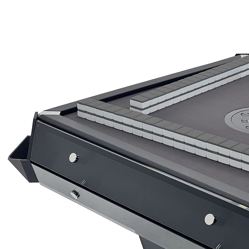 Customizable Black Glass Automatic Mahjong Machine Premium Game Table for Mahjong Players