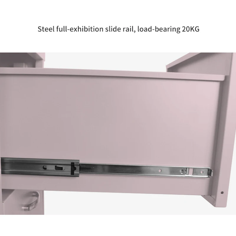 Modern colorful  home furniture steel drawer storage cabinet for living room metal swing door cabinet with 2 drawers