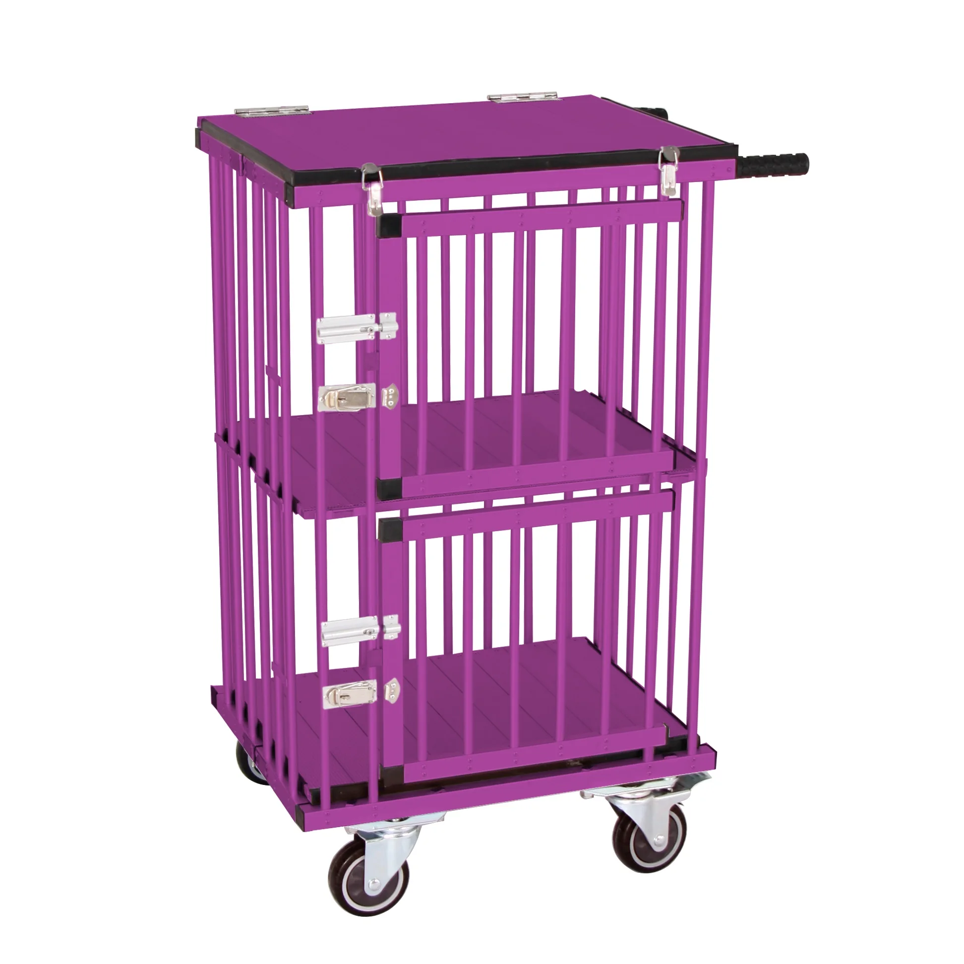 KB-514NAT AEOLUS Foldable Aluminum Dog Trolley Handled Pet Cage Small Size Pet Carrier Pet Supplies