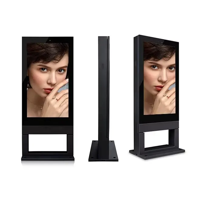 Waterpoof Outdoor LCD Monitor Digital 55 Inch 2500 Nits  Bus Stop Signage Digital Outdoor Advertising Equipment