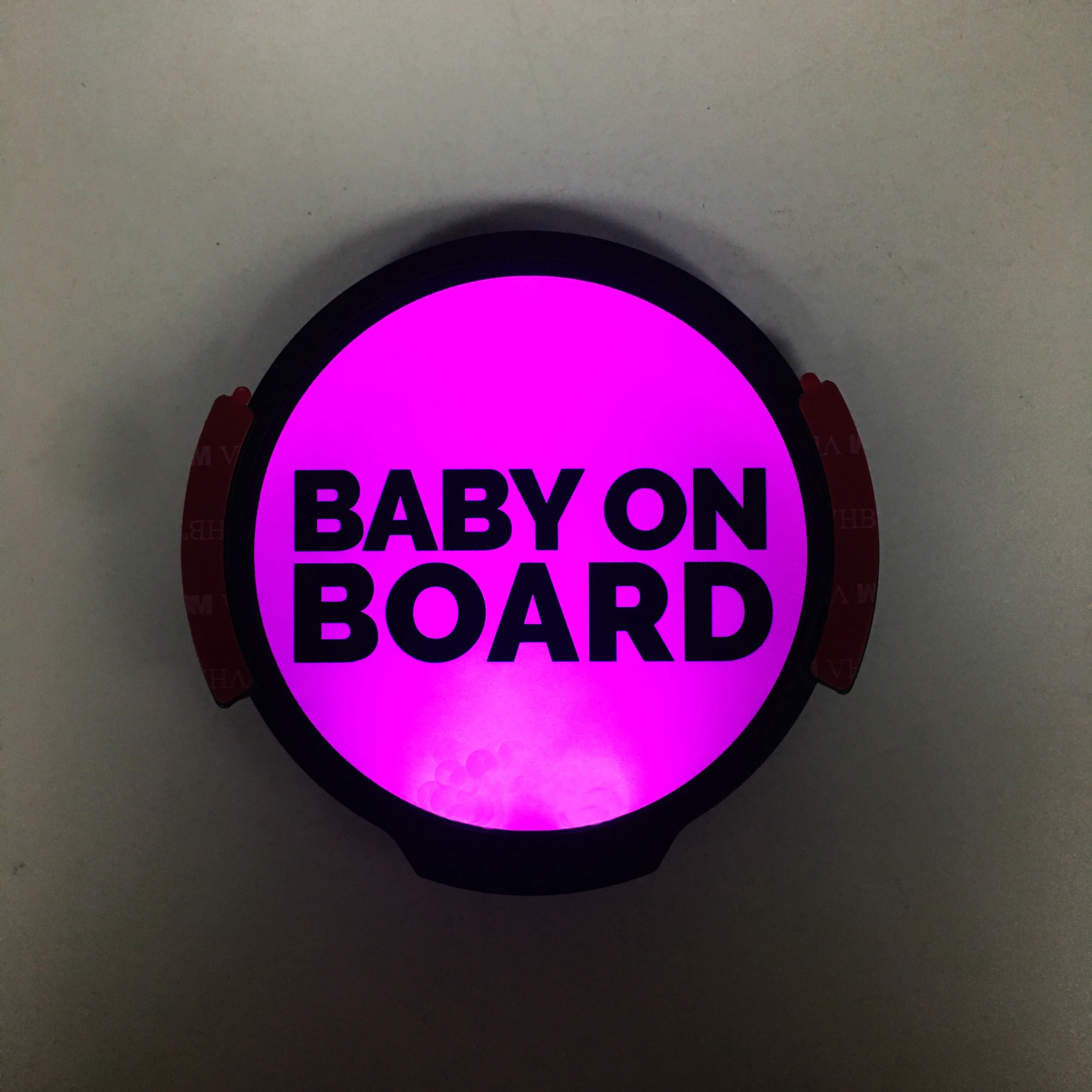 Popular motion sensor car sticker for baby on board LED lighting battery powered car badge