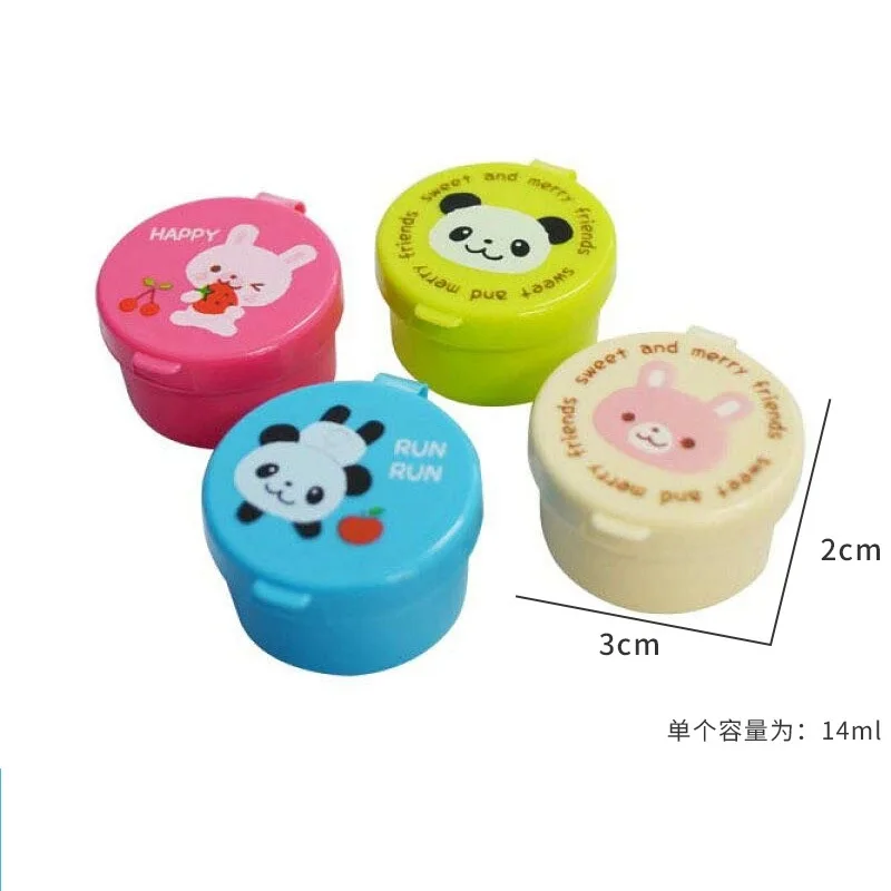 Japanese mini Tomato sauce salad dressing mini container plastic 4pcs capacity 14ml round  dot cute sauce bottle