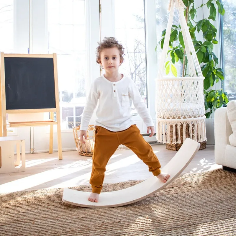 Kindergarten furniture waldorf Wooden toys Montessori Educational Toys Balance Board For Kids toddler Kid Yoga Board Curvy Board