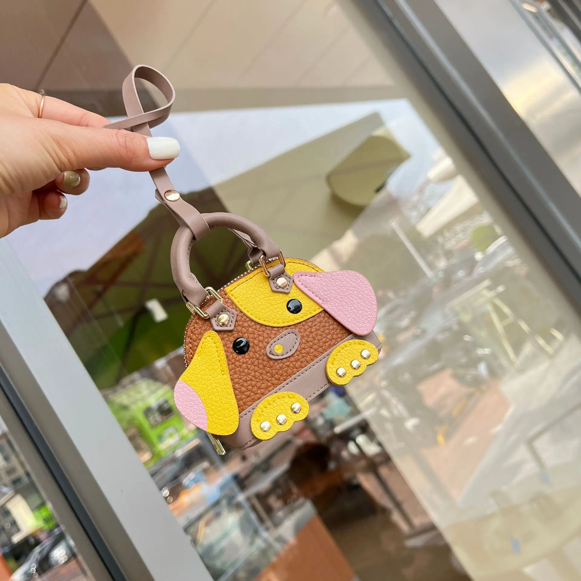 New cute mini handbag coin purse ornaments animal bag purse pendant key holder luxury designer leather bag charms