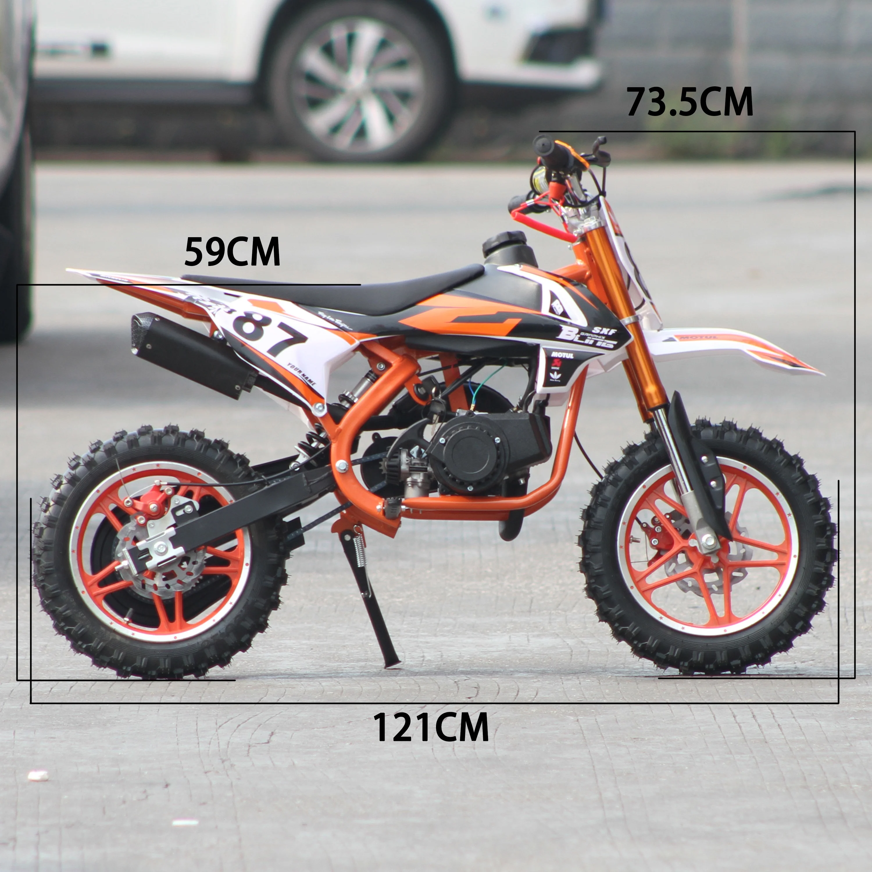 49CC Mini Dirt Bike For Kids 2 Stroke Motorcycle Hand to start