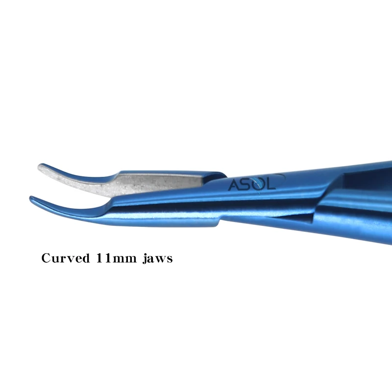 High quality curved needle holder surgical instruments curved 11mm jaws round handle
