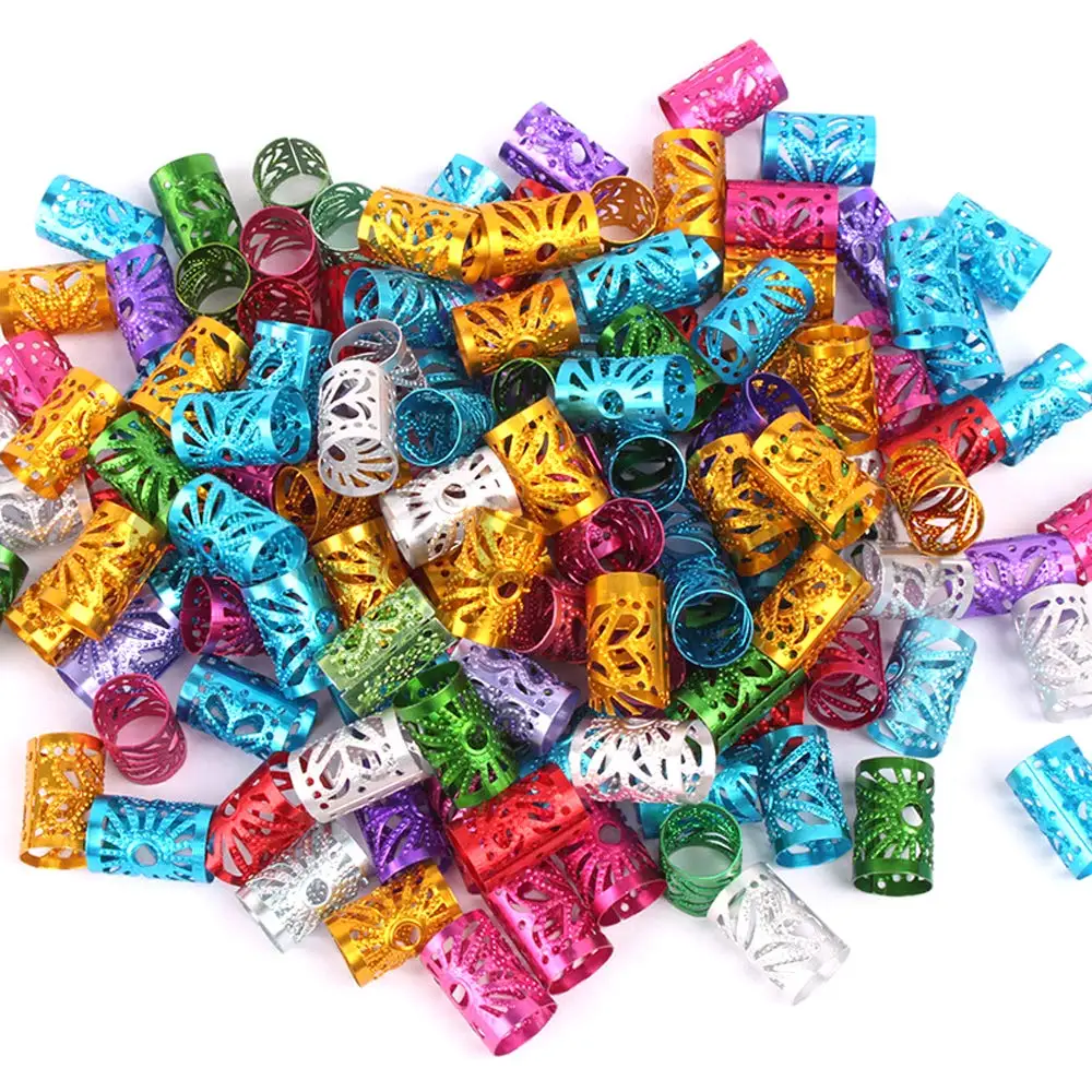 100pcs hair beads for synthetic braid hair decoration accessories dreadlocks braiding hair cuffs