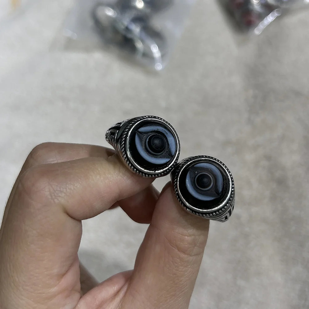 Real Gemstone Hand Carved Illuminati Ring