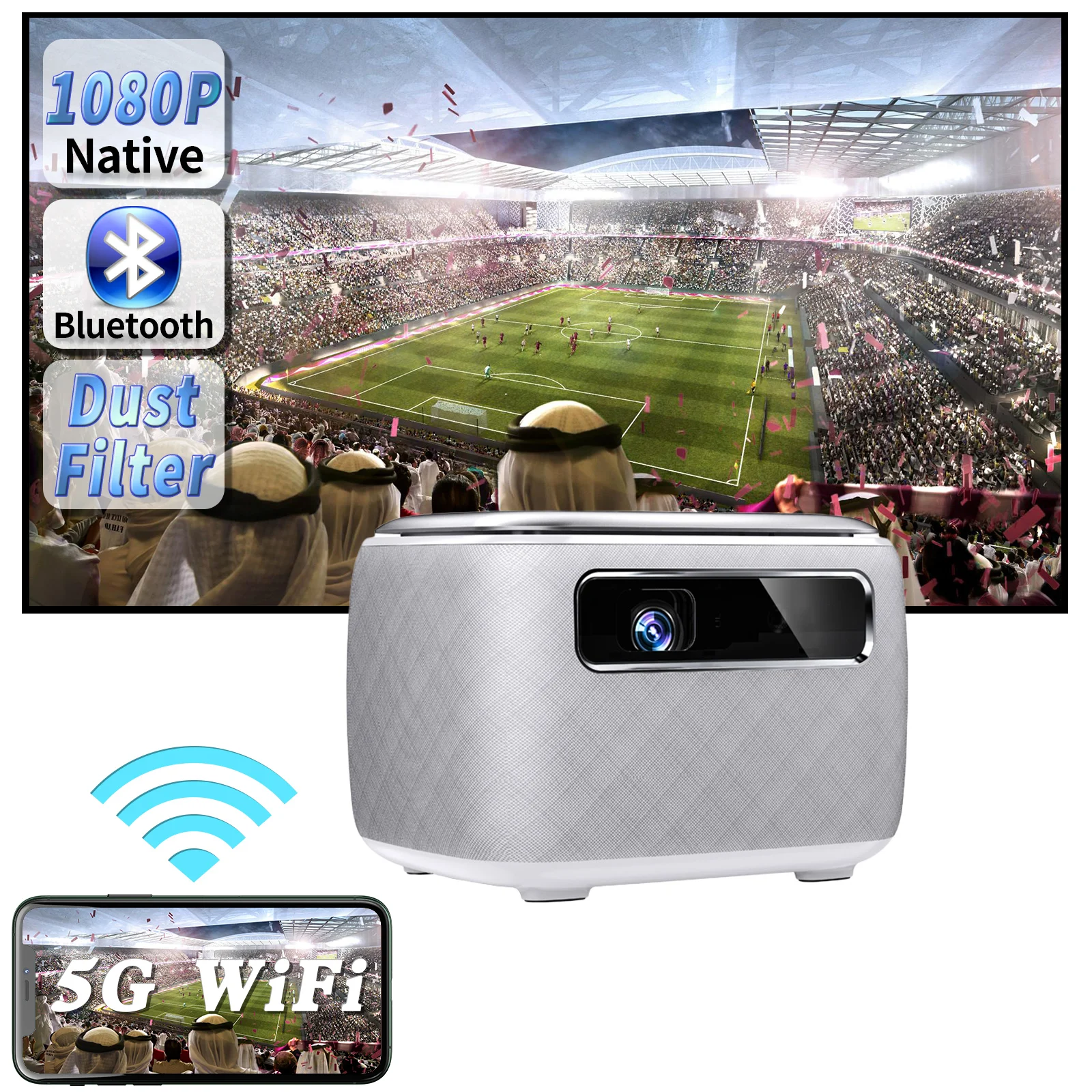 ZAOLIGHTEC Hot Selling Home 4K Android Projector Theater Mini Manufacturer Wifi Video Projector dlp projector