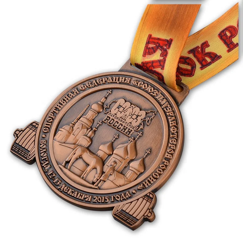 fantasy fill in color custom shape antique brass plated laser engraving medal award medals  for gift