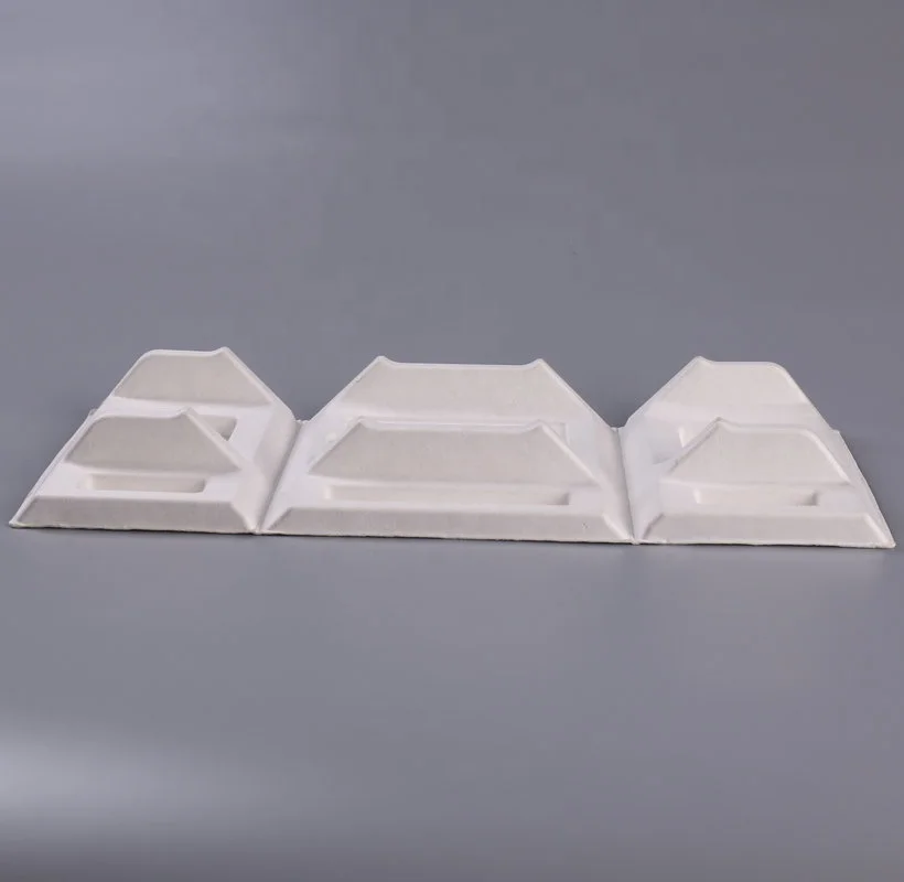 Biodegradable Paper Pulp Insert Foldable Tray For Disposable Packaging Custom Eco Inner