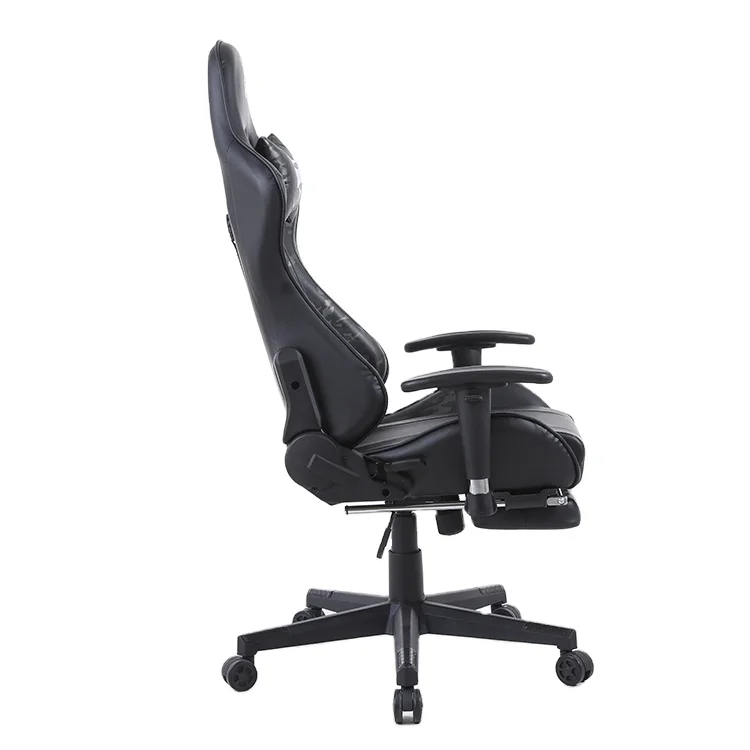 
OEM black customized logo gaming chair with footrest 