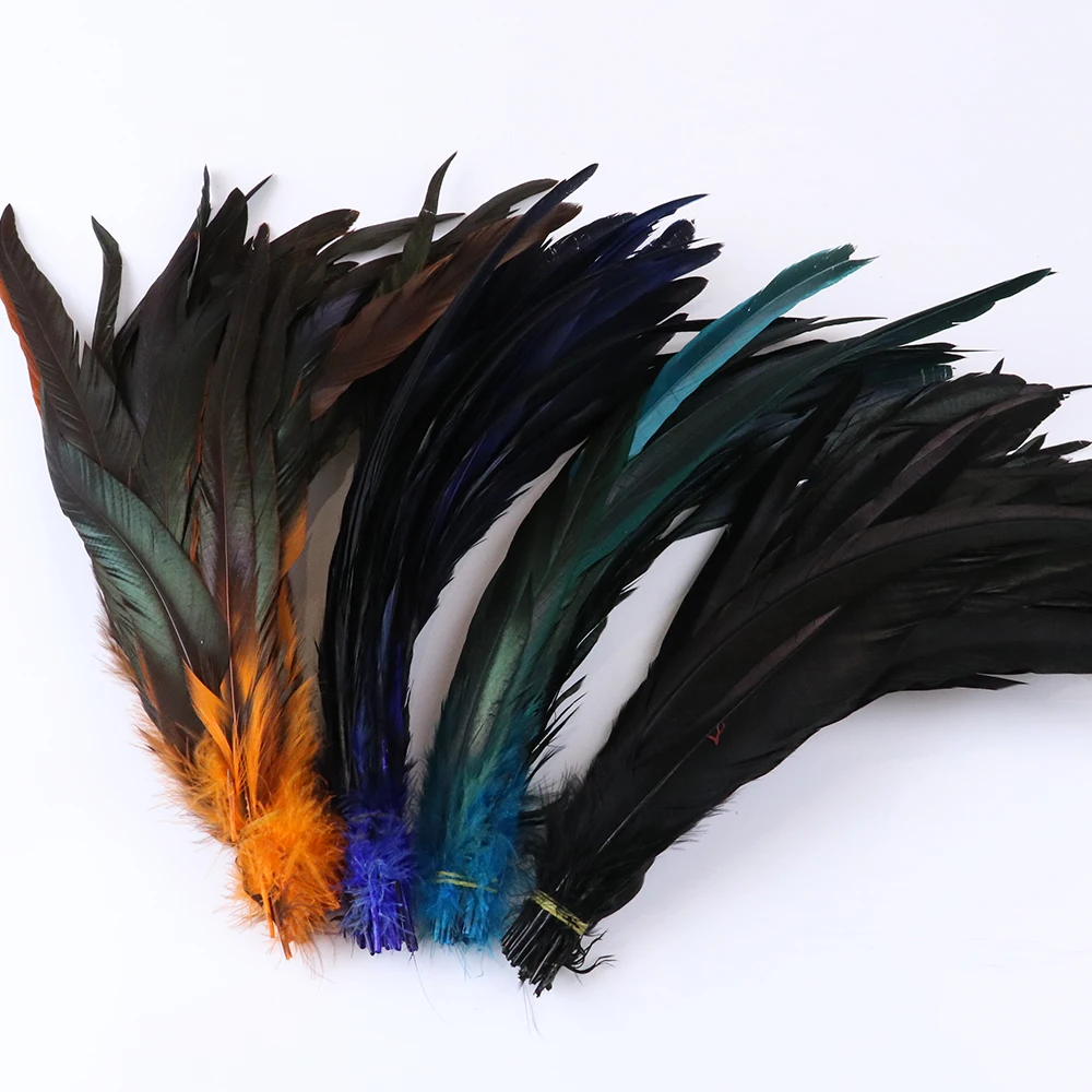 Wholesale 30-35cm Natural Colorful Plumes Rooster Tail Feather For Crafts Carnival Decoration Costumes Hats