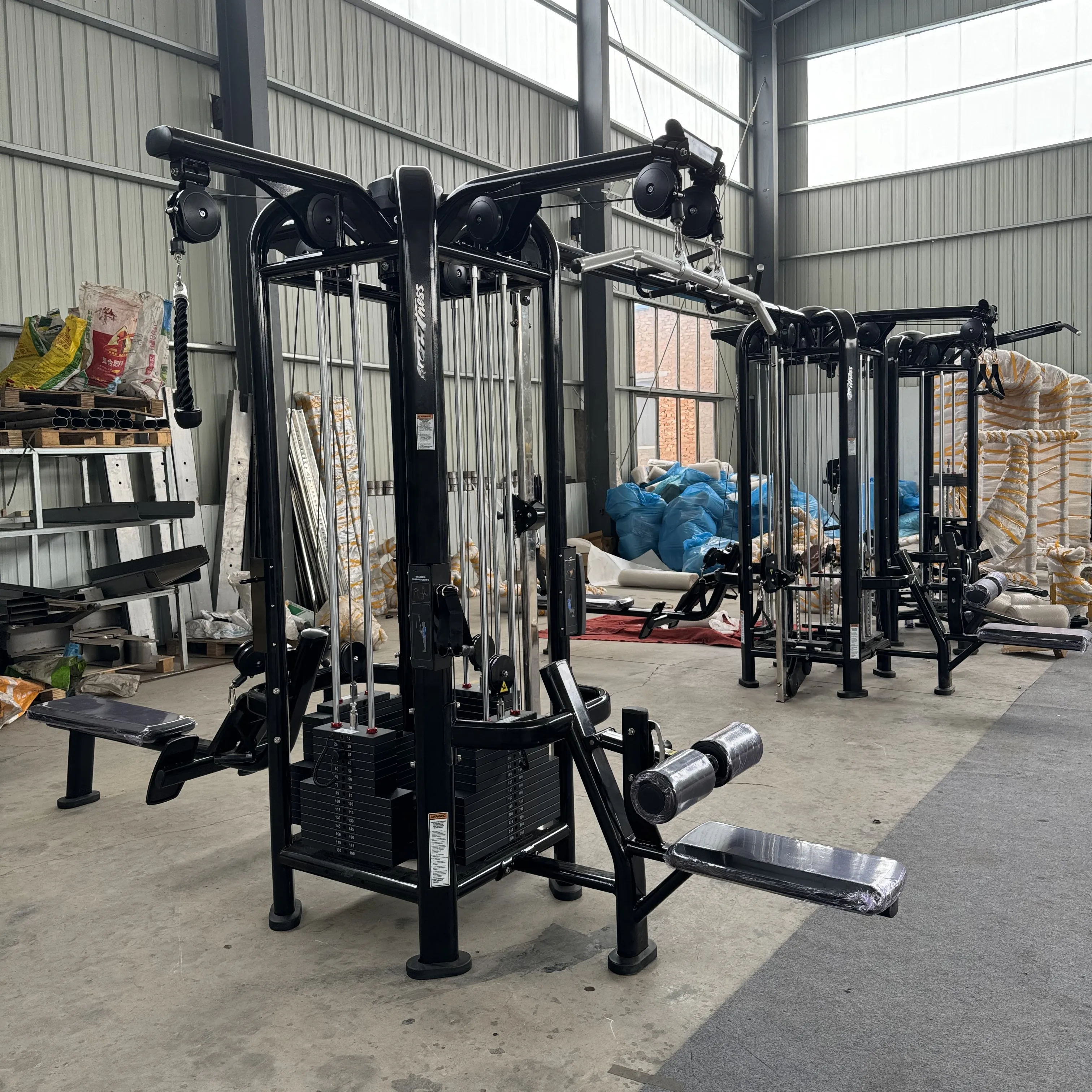 Commercial Fitness Equipment Strength Machine Pin Select Steel Cable Motion MJ8 Multi Jungle 8 Station for Gym Exercise