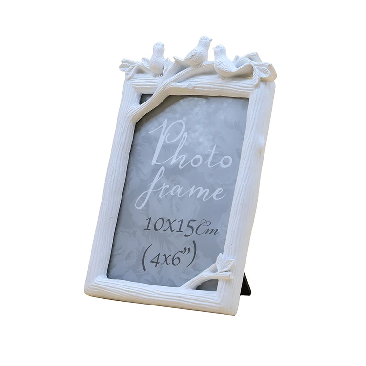 Custom creative resin photo frame branch with bird for home decor or gifts (1600309659981)