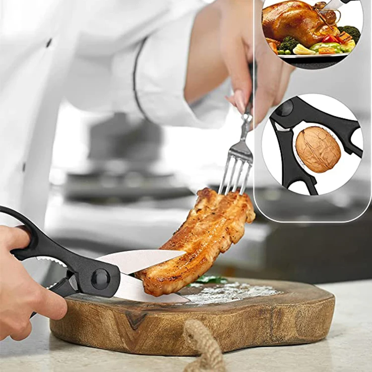 Everrich Protection Butcher Classic Utility Cuchillos Chef Stainless Steel Kitchen Knife Set With Acrylic Stand