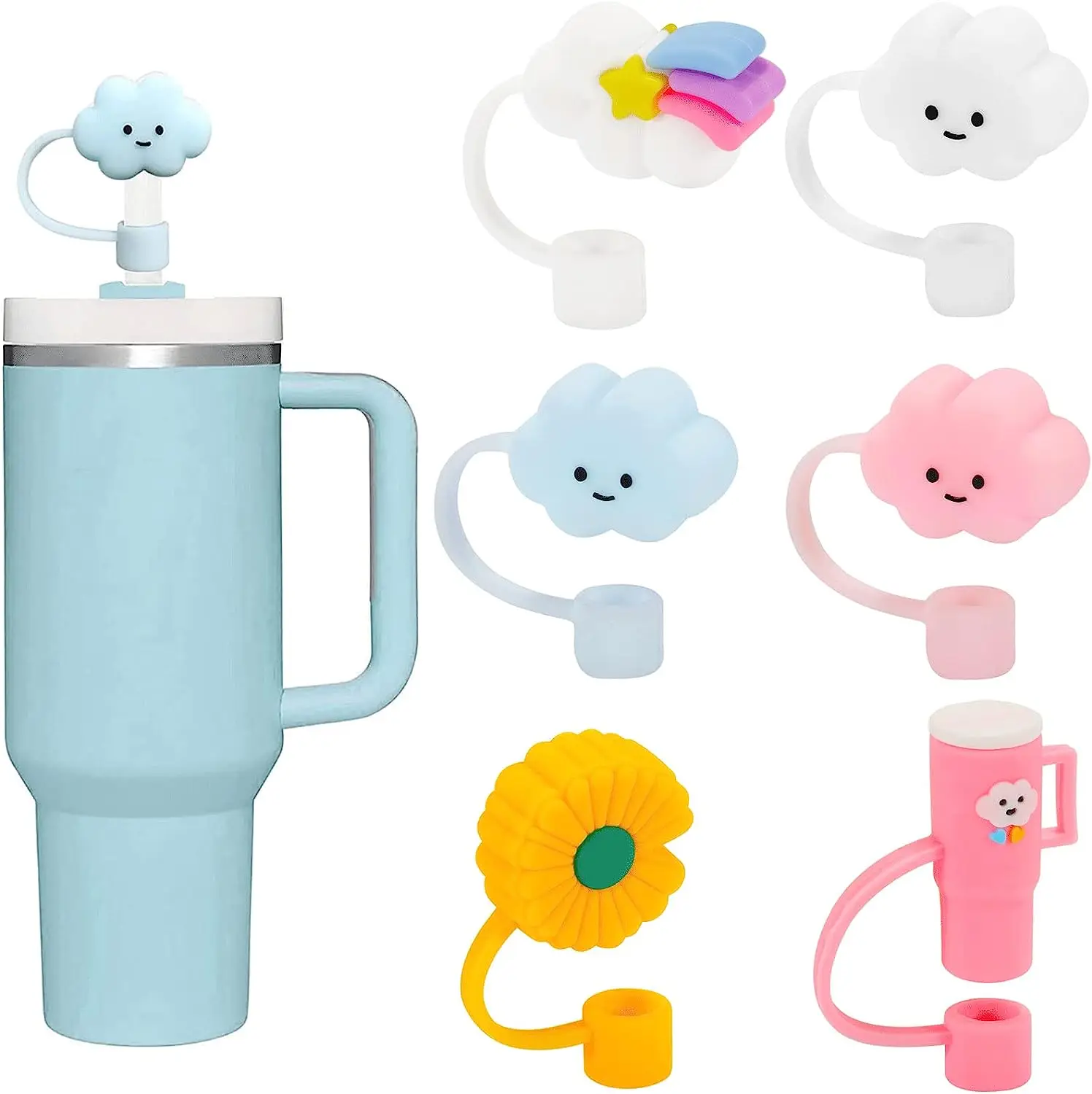 Straw Covers Cap for Stanley Cup,10mm Cloud Straw Cap for Stanley Straw Tip