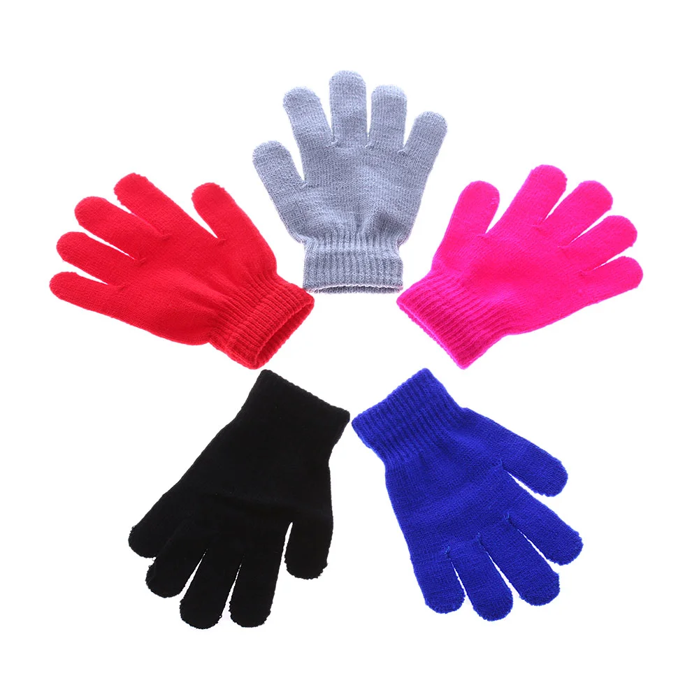 Cheap Soft Winter Warm Stretchy Magic Acrylic Glove Knitted Mittens for Kids