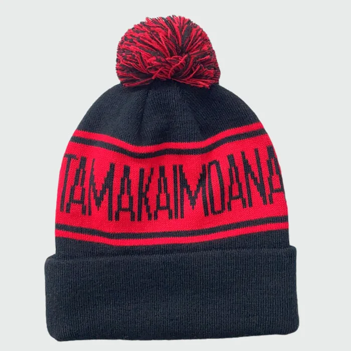 
custom 2020 pom pom baggy jacquard colorful knitted beanie 