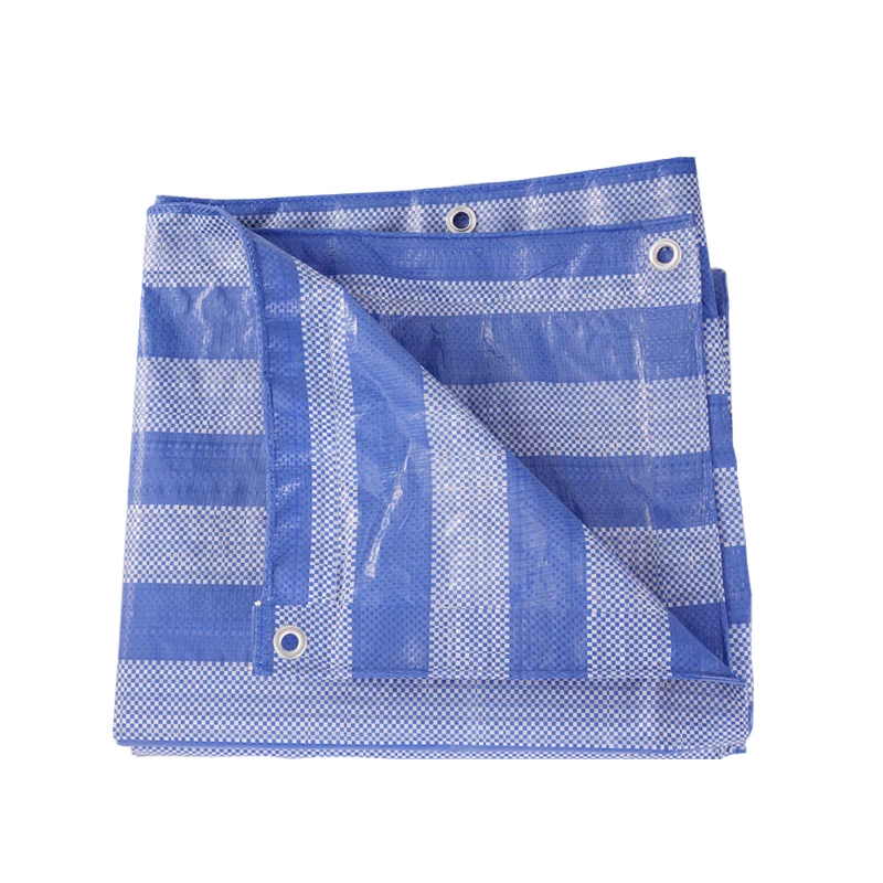 MILLION Pe Foil Coated Fireproof Tarpaulins 80g Blue and White Stripe Printable Manufacturer Fabric Tarp Sheet