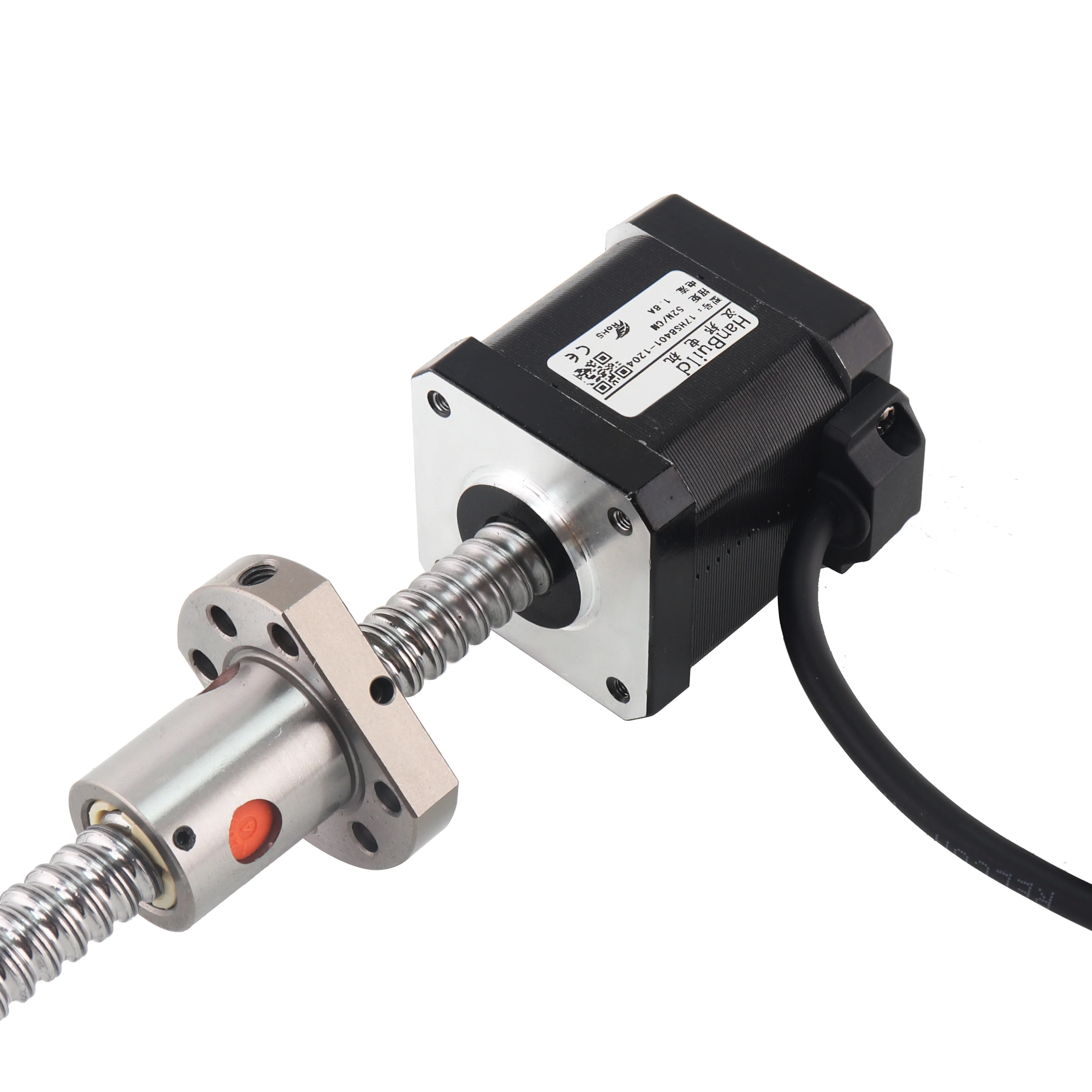 HanBuild 57 motor  ball screw motor  1.8A 52N.CM Angle 1.8 Degree 17hs8401S-SFU1204 300mm for 3D printer nema17 ball screw motor