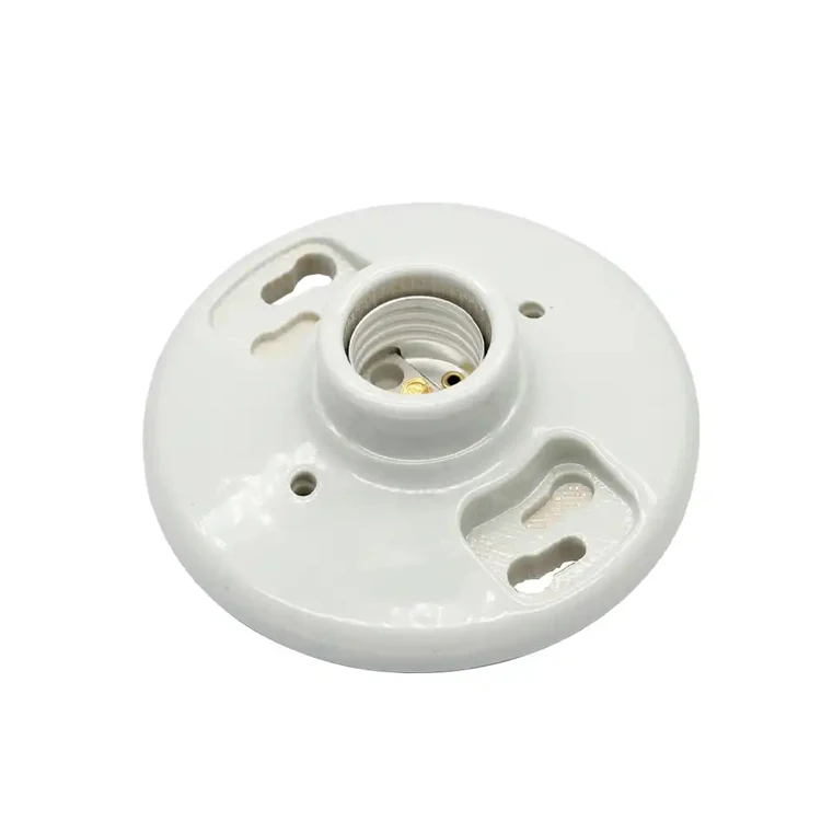 Ceramic E26 E27 ceiling light plate with wreath ceramic lampholder