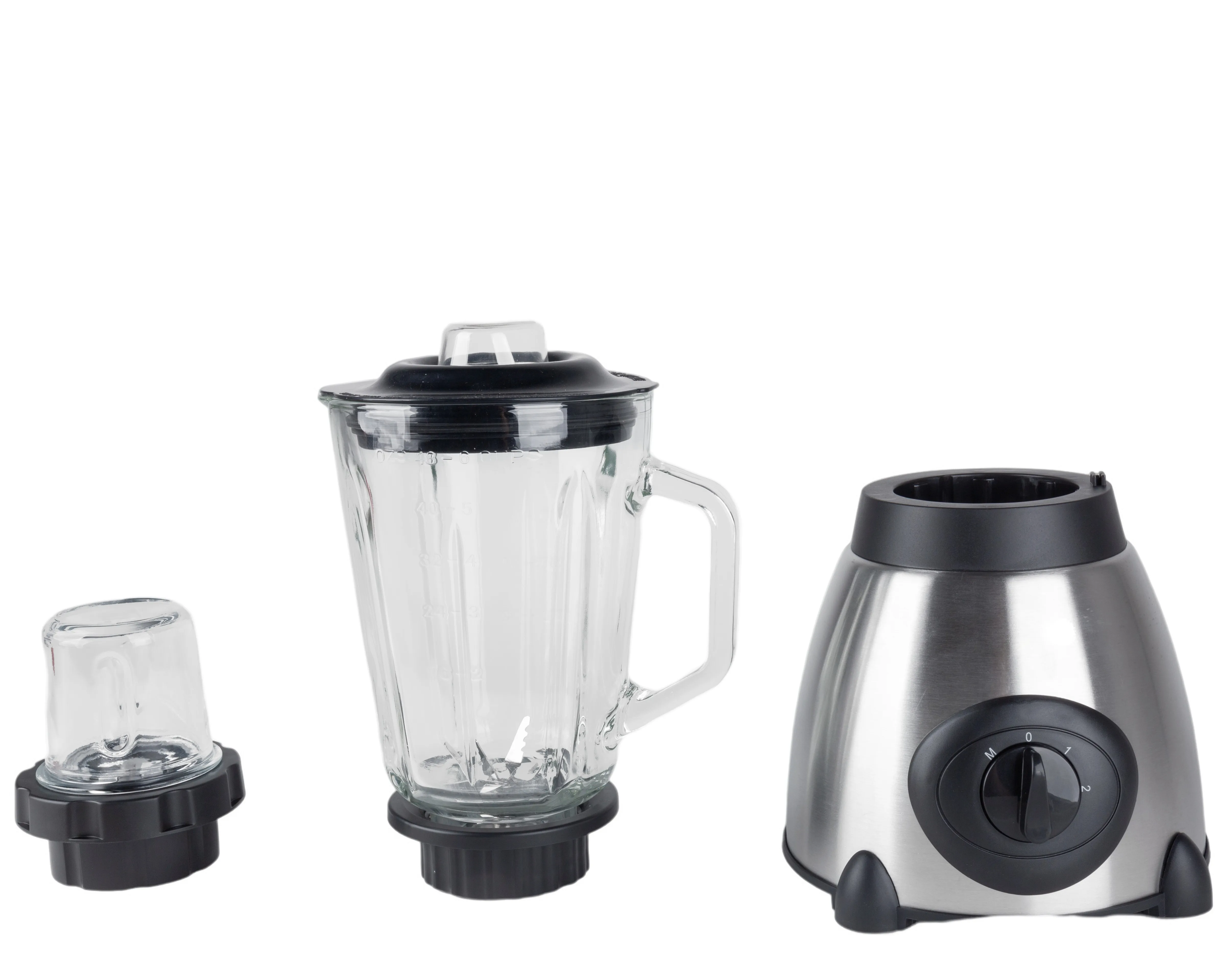 2 Speeds 600W 2 In 1 Stainless Body 1.5L Glass Jar Electric Powerful Ice Crushing Blender