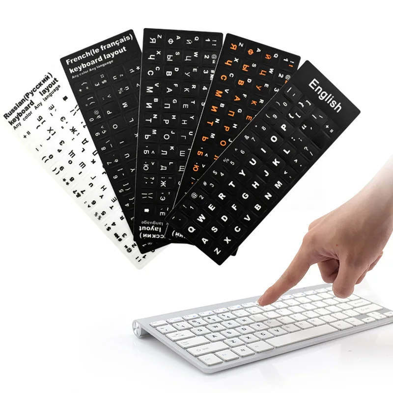 
Waterproof Laptop Keyboard Stickers Spanish/English/Russian/French Deutsch/Arabic/Korean/Japanese/Hebrew/Thai Keyboard Layout 