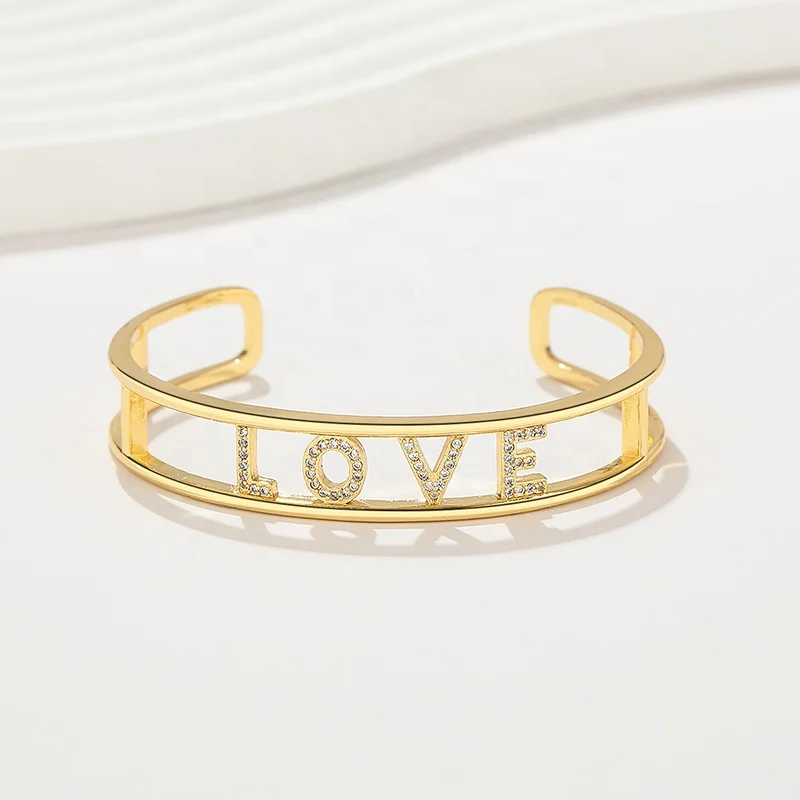 Beautiful Bracelet 18K Gold Plated Copper Alloy Simple Fashion Wholesale Women Bangle Jewelry Bijouterie Joyeria