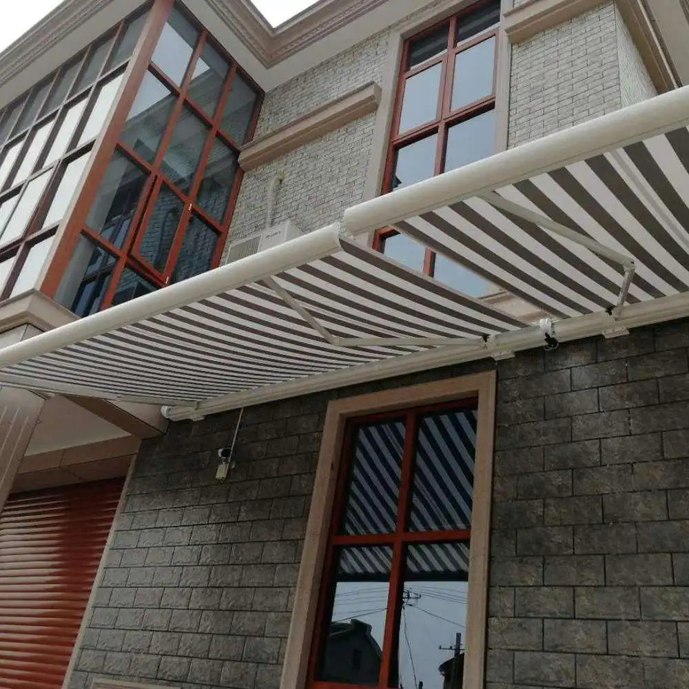 Outdoor Shrinkable Folding Telescopic Electric Hand-cranked Facade Sun and Rain Protection Canopy Courtyard Balcony Tent Awnings