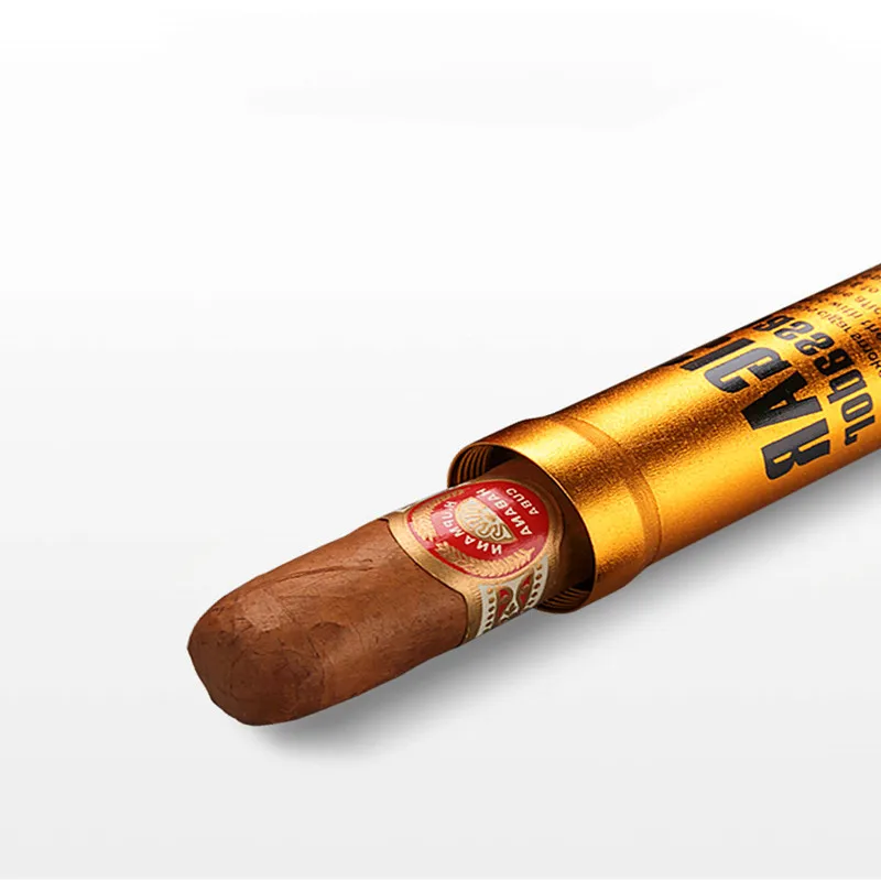 Алюминиевый одинарная сигарная трубка кедрового дерева подкладка путешествия хьюмидор углеродная черный для сигар