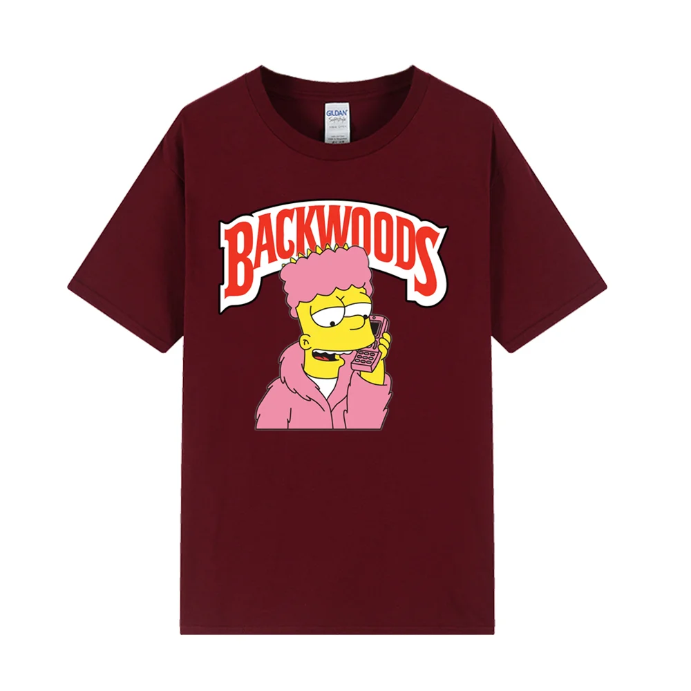 Promotional Backwoods Cookie Bart Simpson Clothes 100% Cotton Men Plain Blank T Shirt With Custom Logo