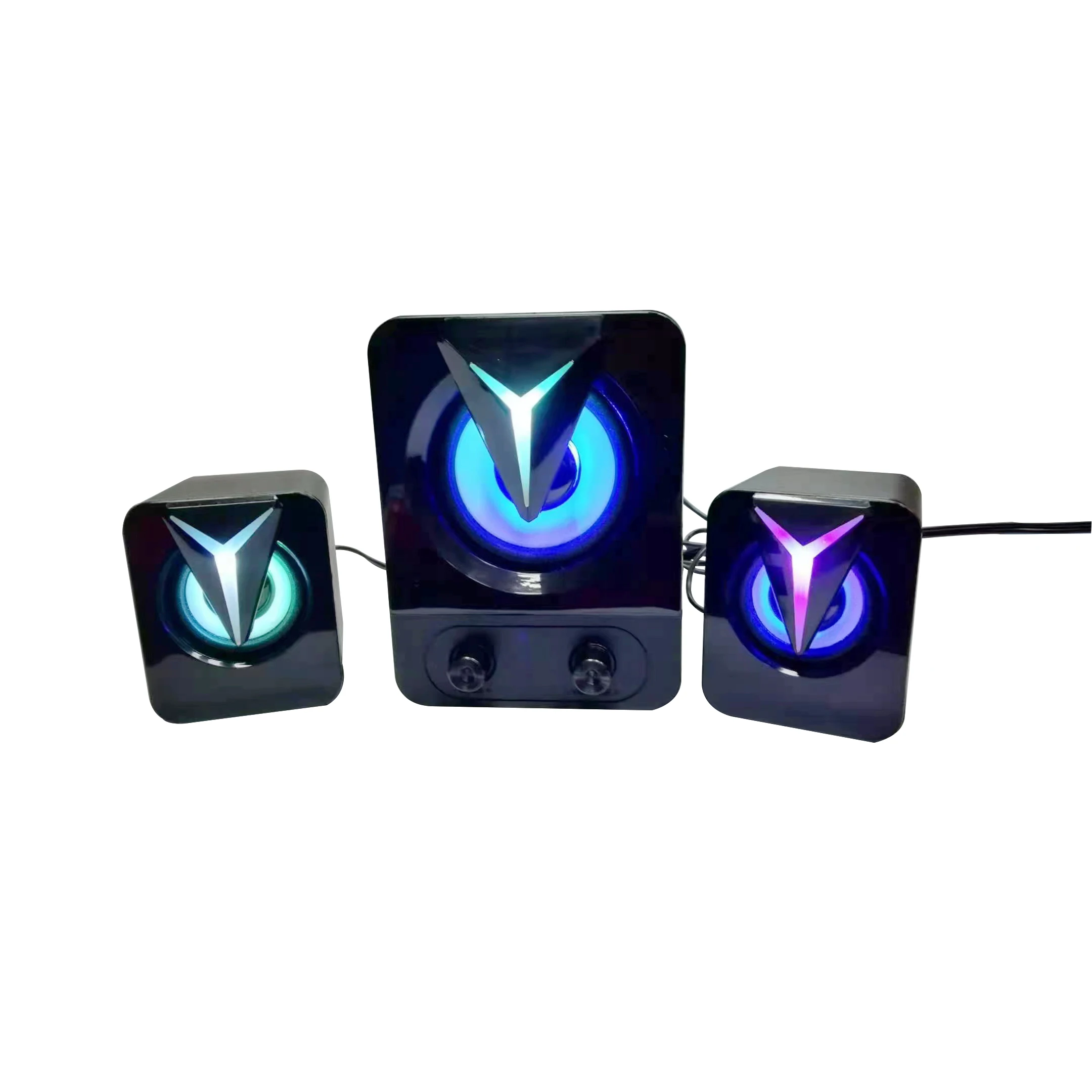 Desktop Speaker New Subwoofer 2.1 LED USB Audio Colorful Lights USB Speaker Widely Compatible TV PC Speaker
