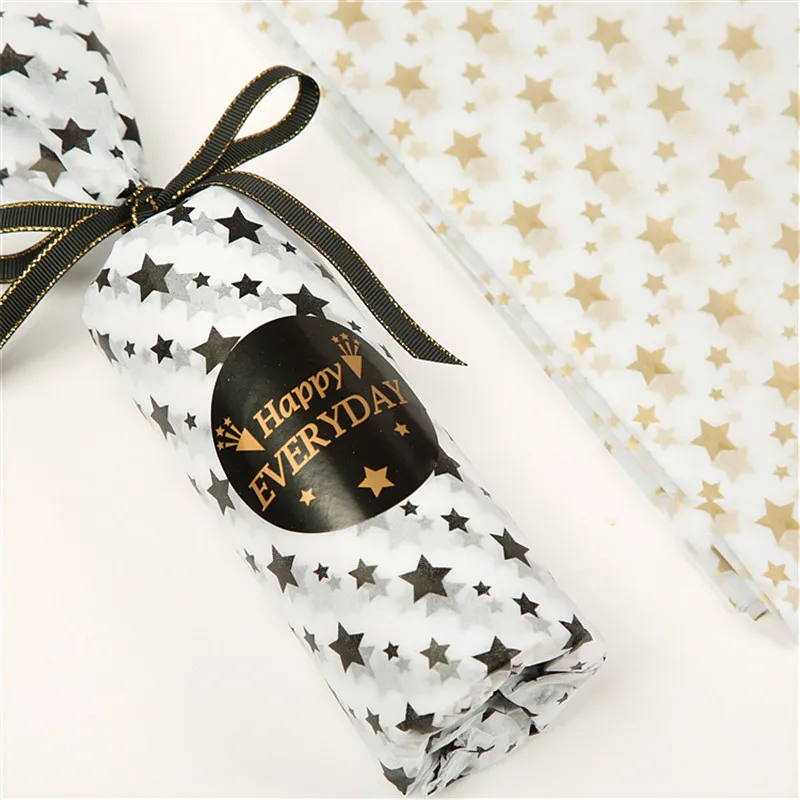 Manufacture Custom Hot Foil Spot Gold Star Gift Wrapping Tissue Paper