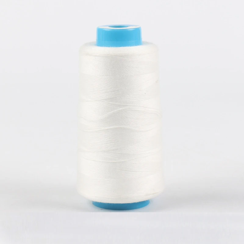 Hot Selling 40/2 100% Polyester Sewing Thread Raw White Spun Fibra De Poliester Hilo for Dyeing