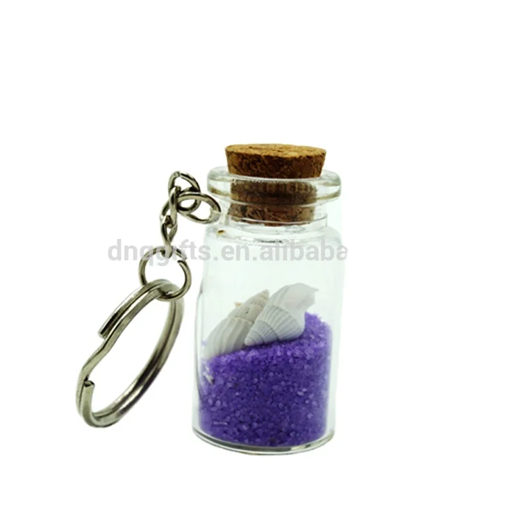 Лидер продаж, мини-брелок в виде стеклянной бутылки с песком