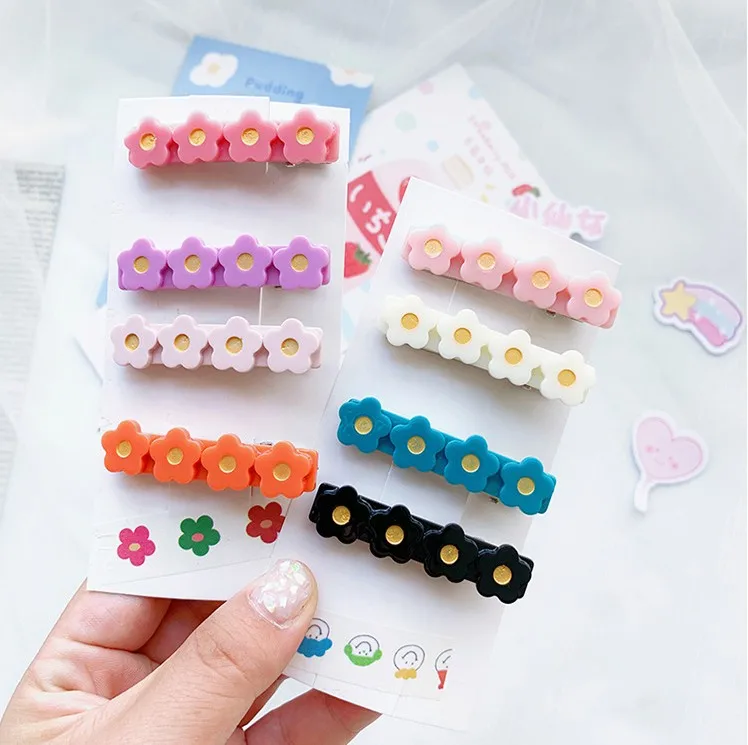 INS -Amazon Hot Sale Acetate Flower Hair clips For Baby Girls Candy Color Acrylic Barrettes Side Hairpins Kids Hairgrips